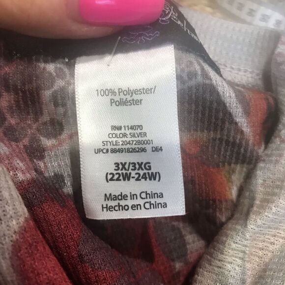 Appropriate Behavior Women's Floral Blouse Size 3X - Picture 9 of 16